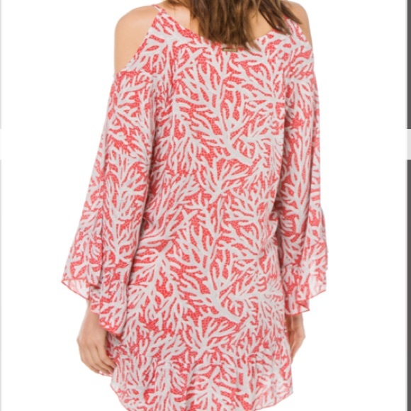 NWT MICHAEL Michael Kors “Sea Coral” Swim Cover-Up Tunic Dress - Picture 2 of 9